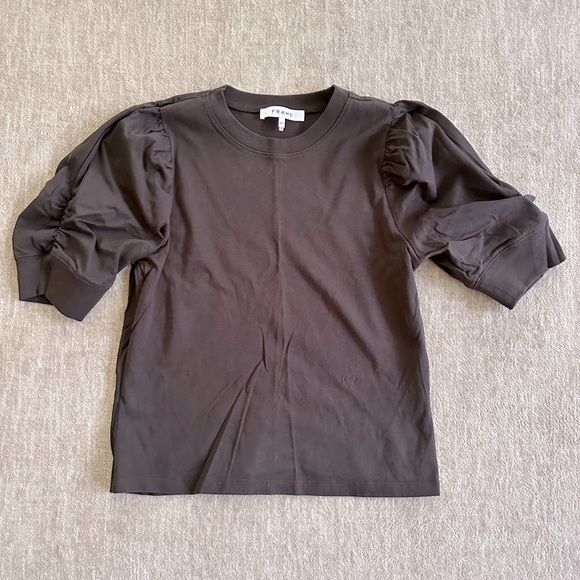 Frame Black Organic Cotton T Shirt Top - Picture 1 of 6